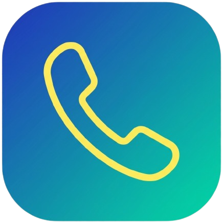 Yellow phone receiver icon on a blue-green gradient background