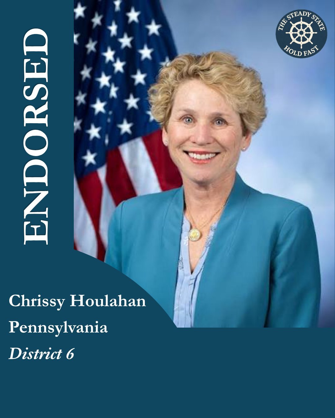 &ldquo;The Steady State is proud to endorse Chrissy Houlahan because she combines deep national security expertise with a demonstrated commitment to constitutional democracy, the rule of law, and meaningful congressional oversight,&rdquo; said Steven