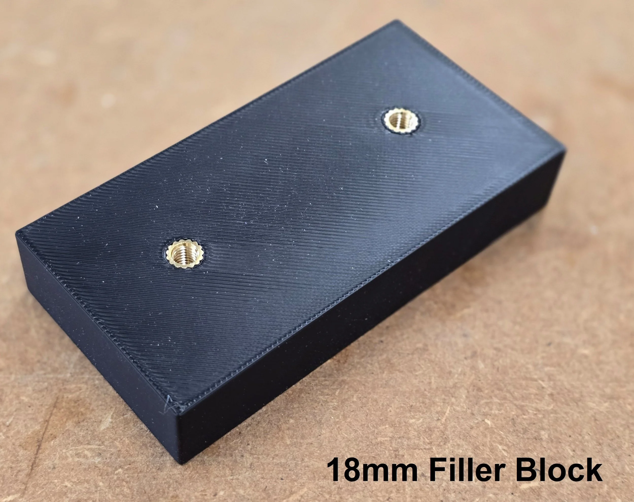 18mm filler block with two screw holes for the guide rail system