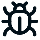 Black stylized bug icon