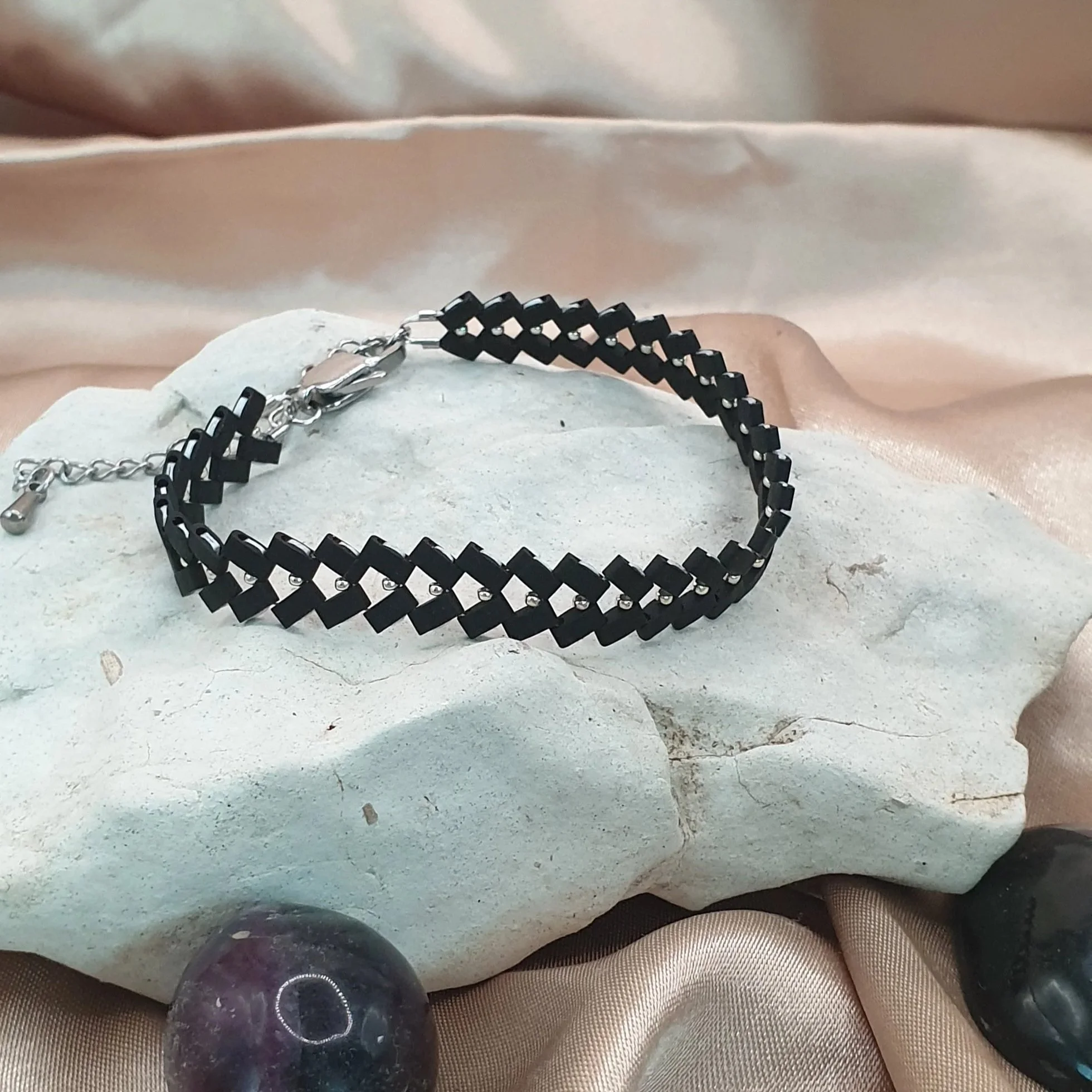 Bracelet Épi Noir Mat -Mixte