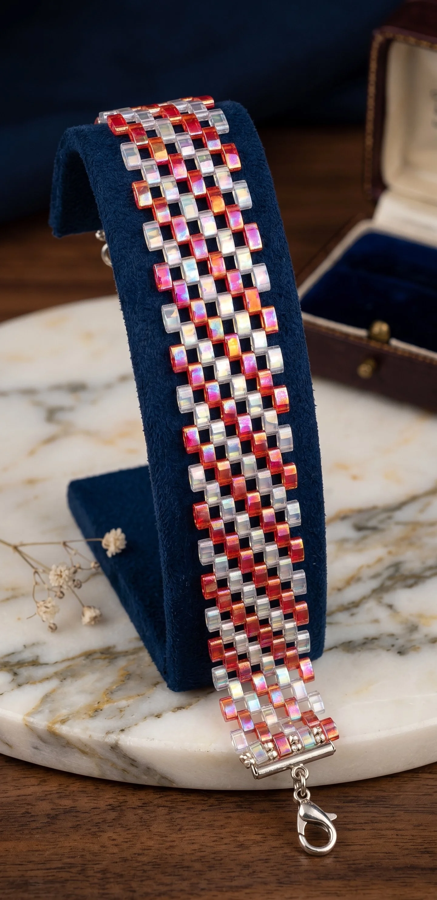 Bracelet Reflets de Corail – Miyuki Half Tila