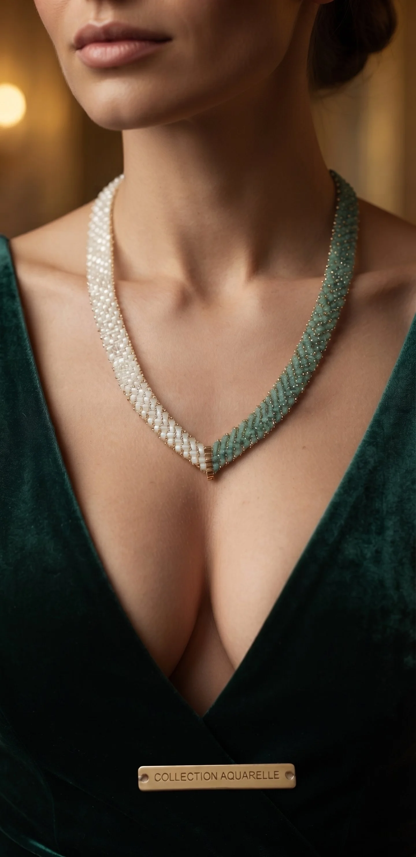 Collier Bicolore Tissé "Dualité"