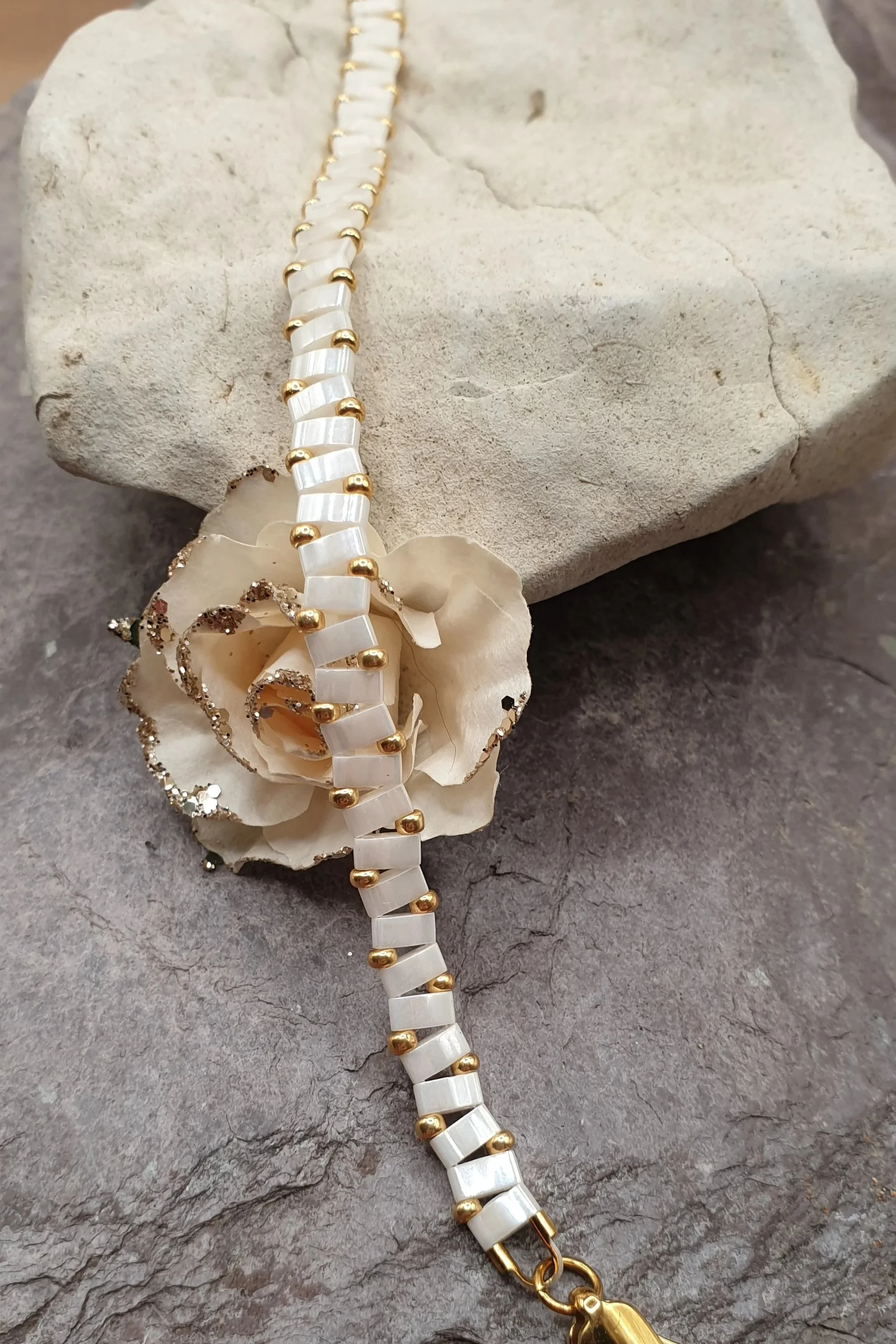 Bracelet Zigzag – Éclat d’Ivoire