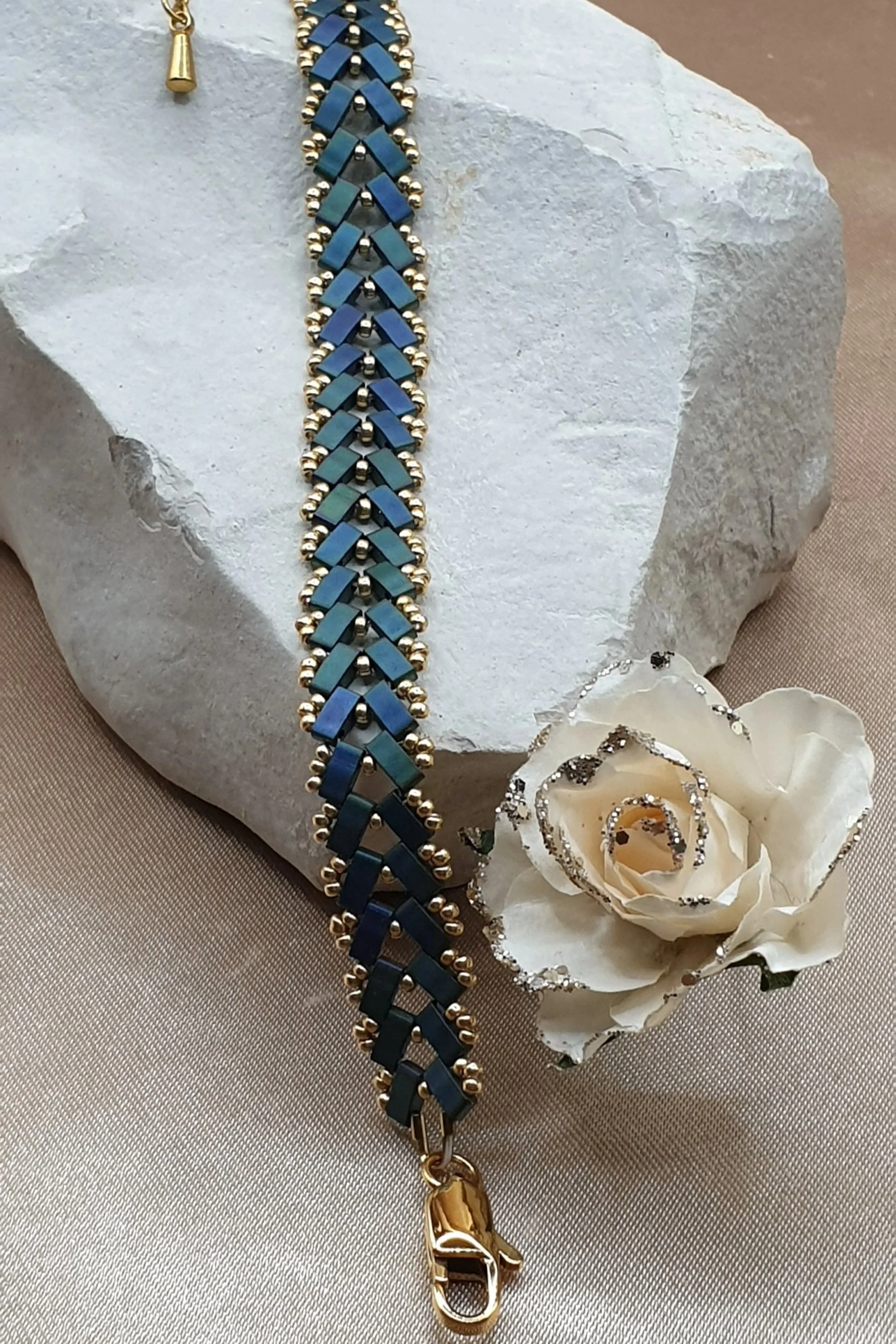 Bracelet épi blue green