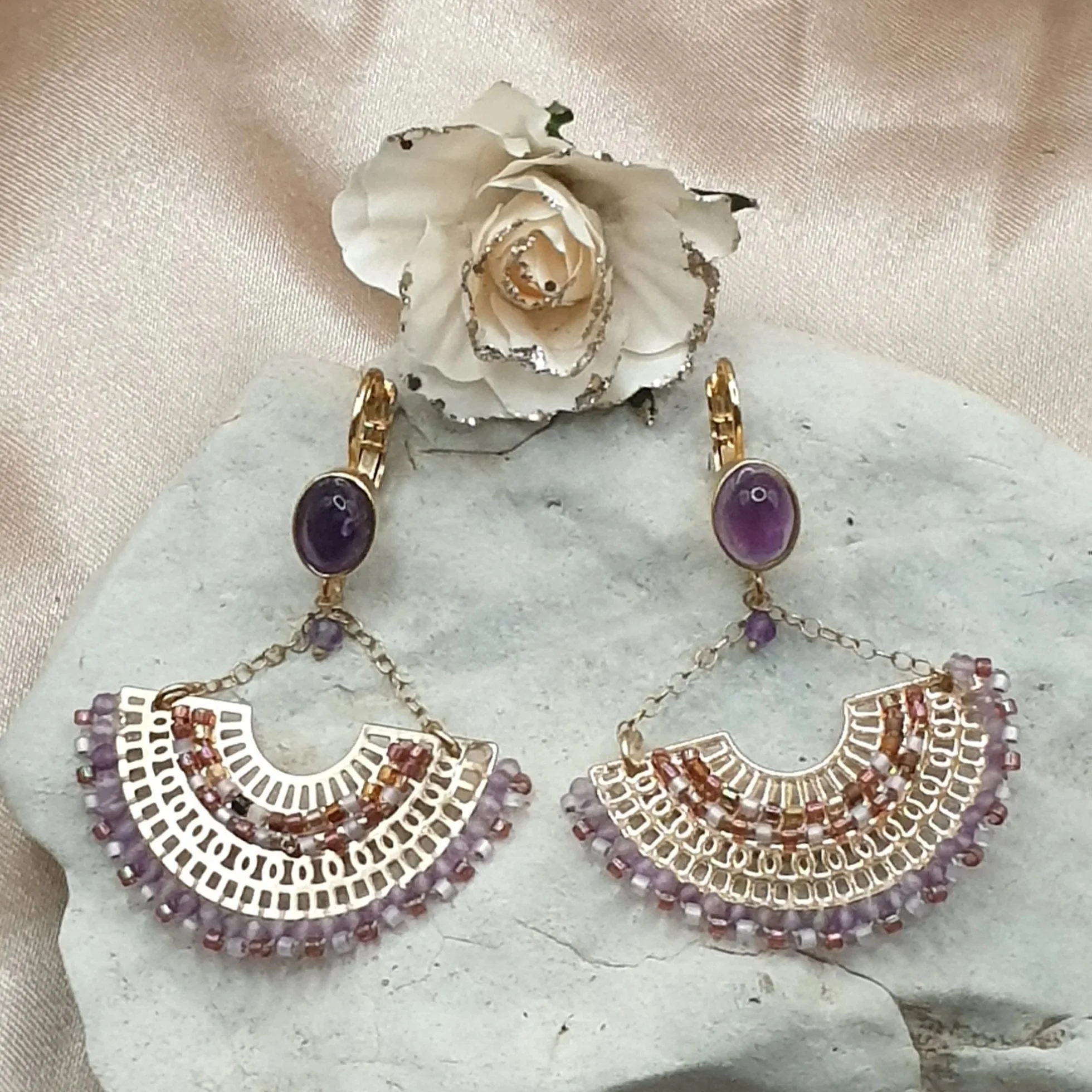 Boucles d'oreilles Éventail