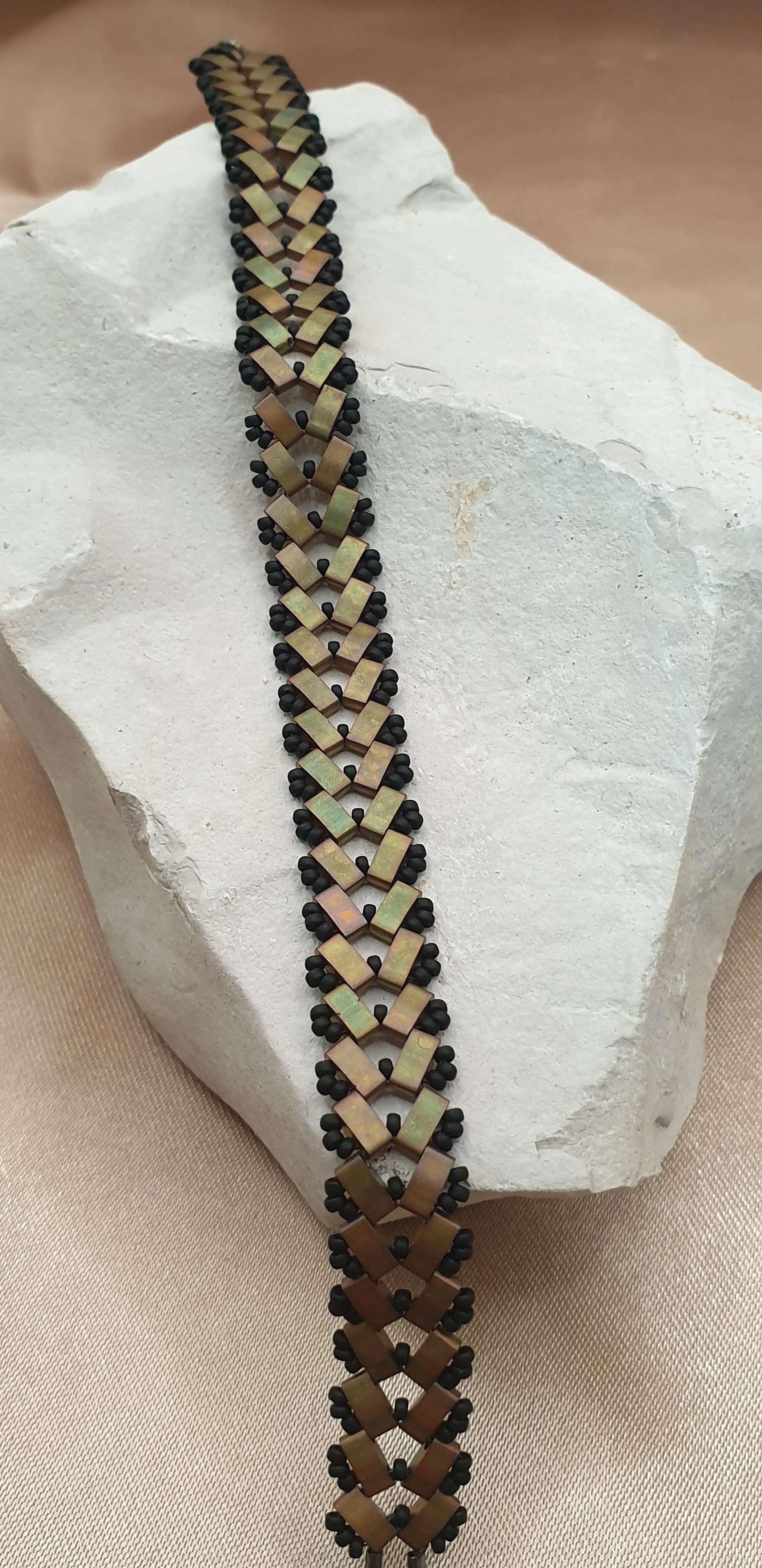 Bracelet Épi – Kaki Iris Mat – Mixte