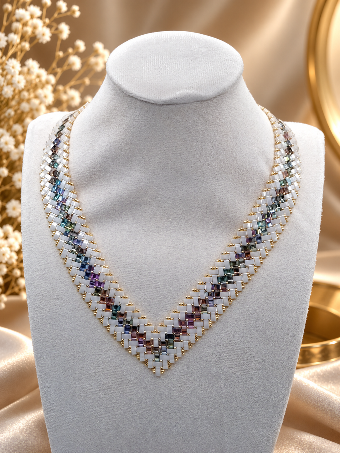 Collier mosaïque perlé sur buste ivoire.png