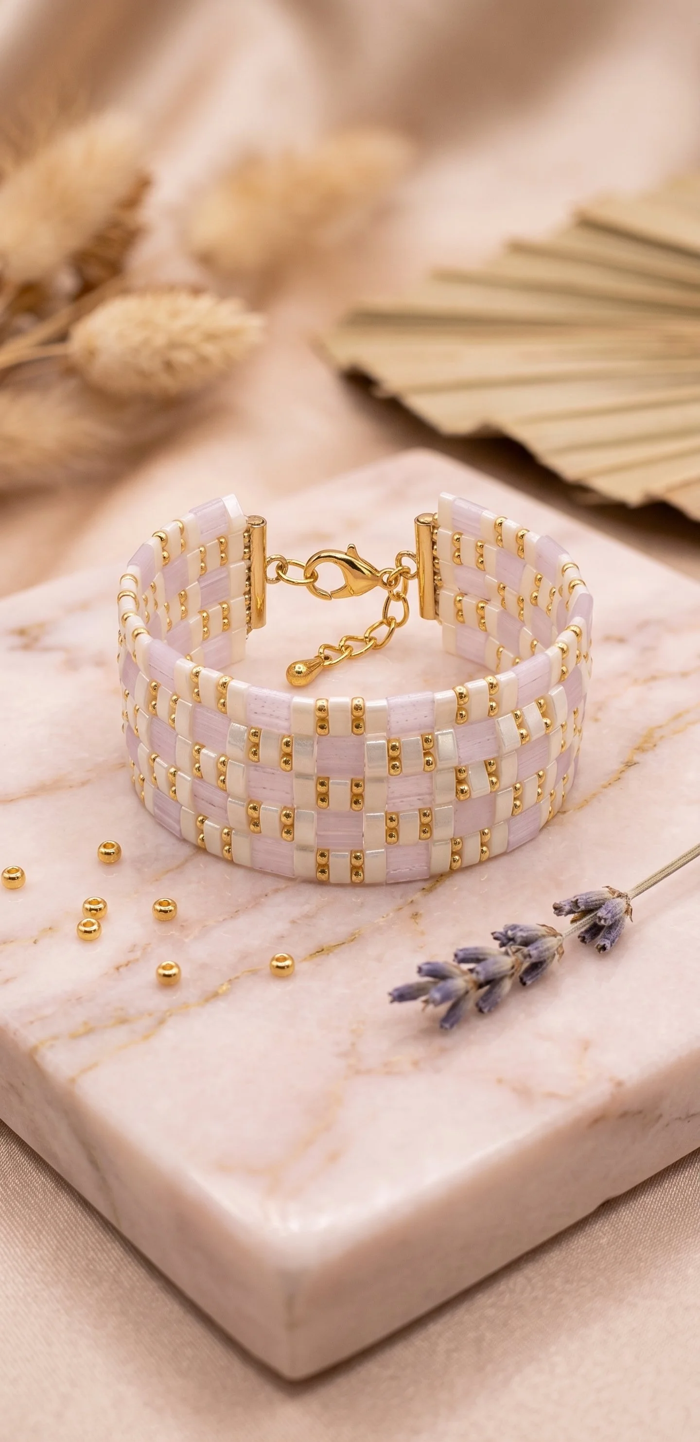 Bracelet Ivoire de Soie – Miyuki Half Tila & Tila Silk