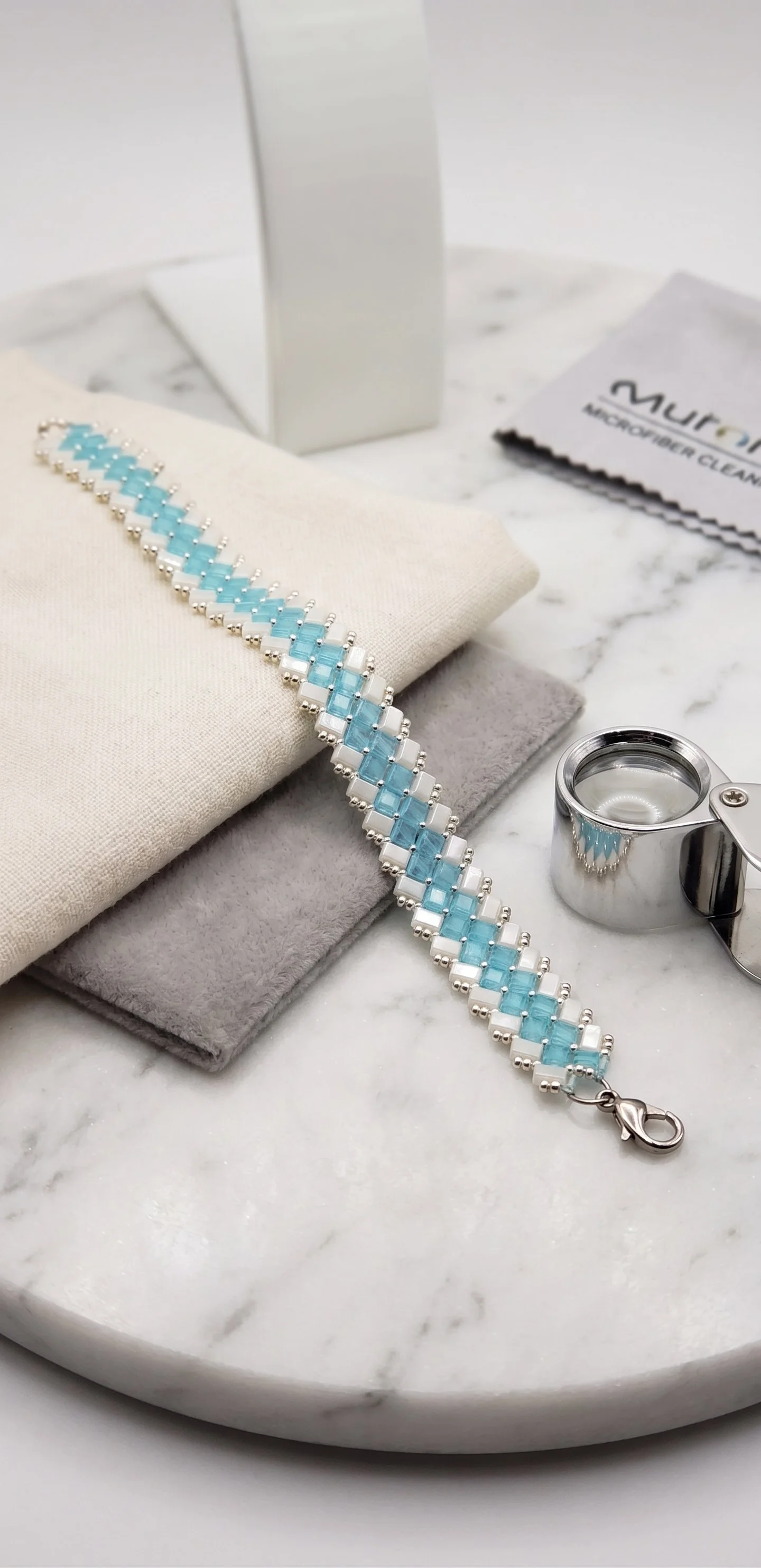 Bracelet Tissé "Lagon Doré"