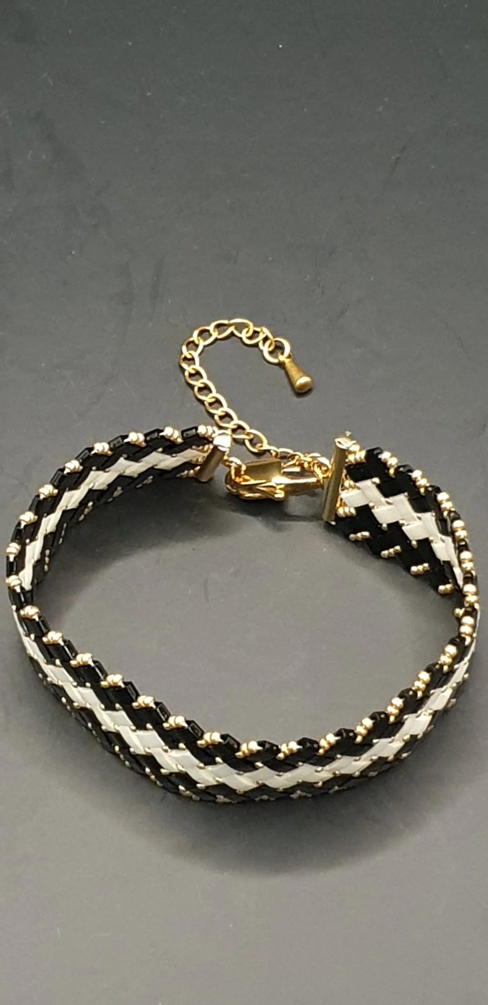 Bracelet Nuit d’Ivoire – Large – Miyuki Half Tila