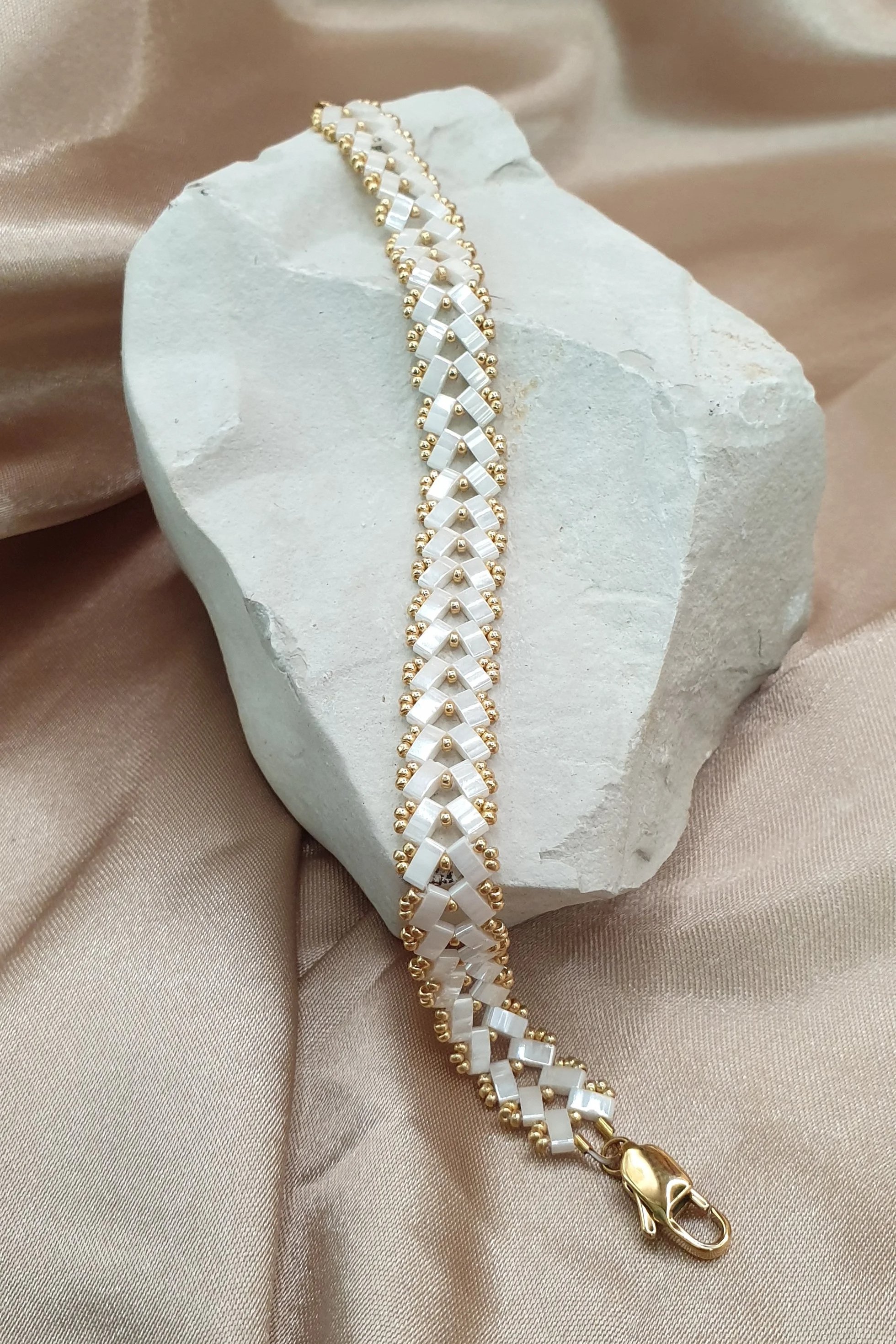 Bracelet Épi Croisé d'Ivoire