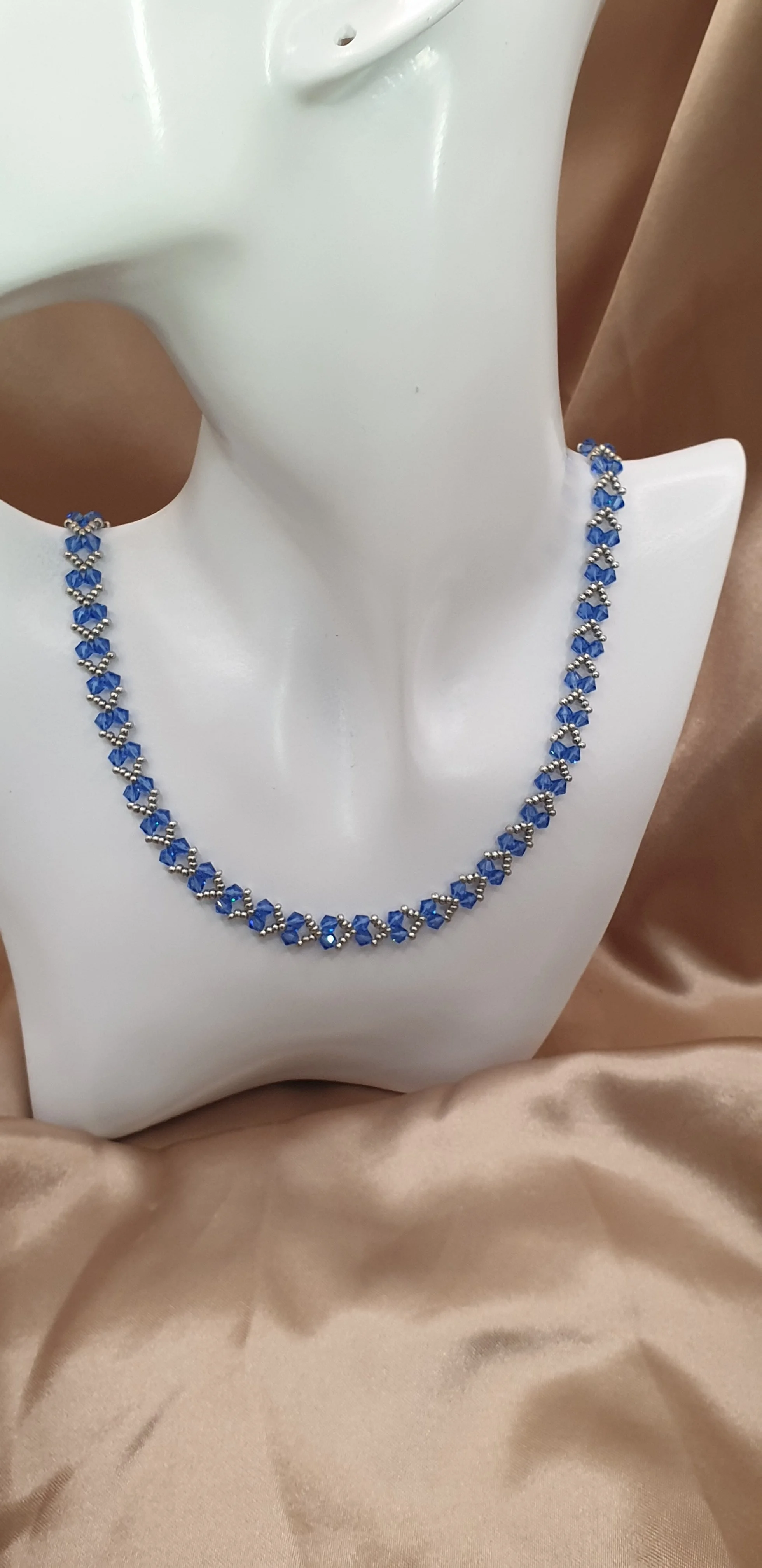 Collier Toupies Bleu Éclat