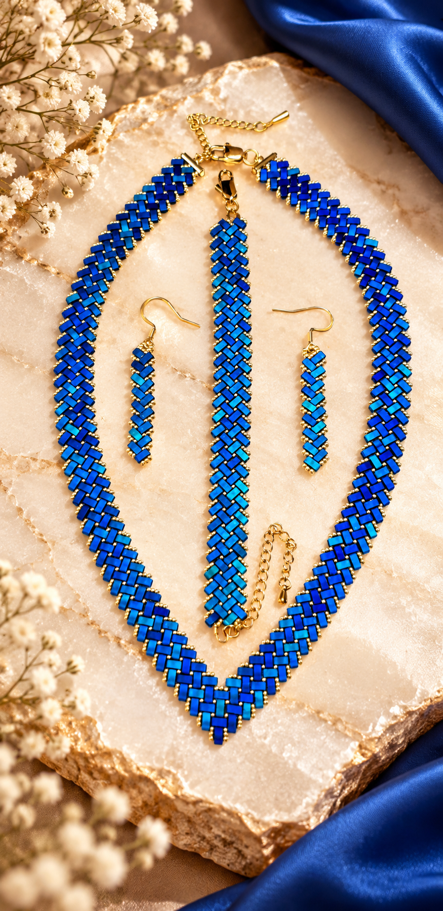 Parure bleue sur marbre doré.png