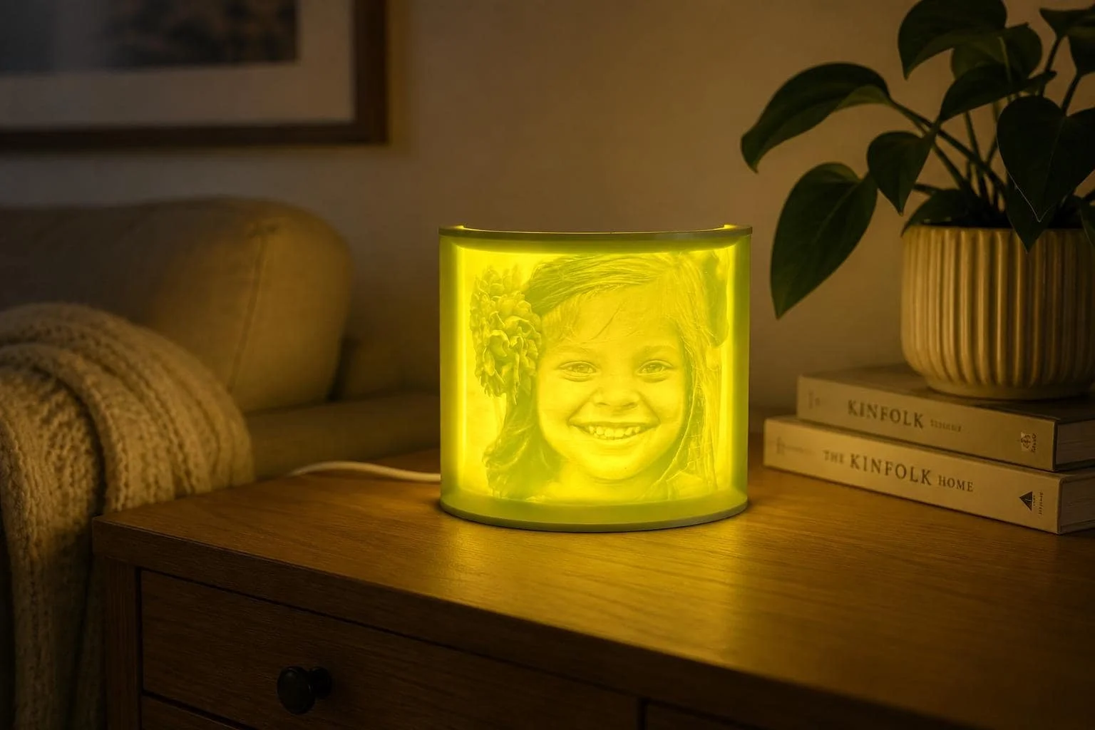 Personalized Landscape  3D Printed Lithophane Lamp | Custom Photo LED Light, Memorial Keepsake