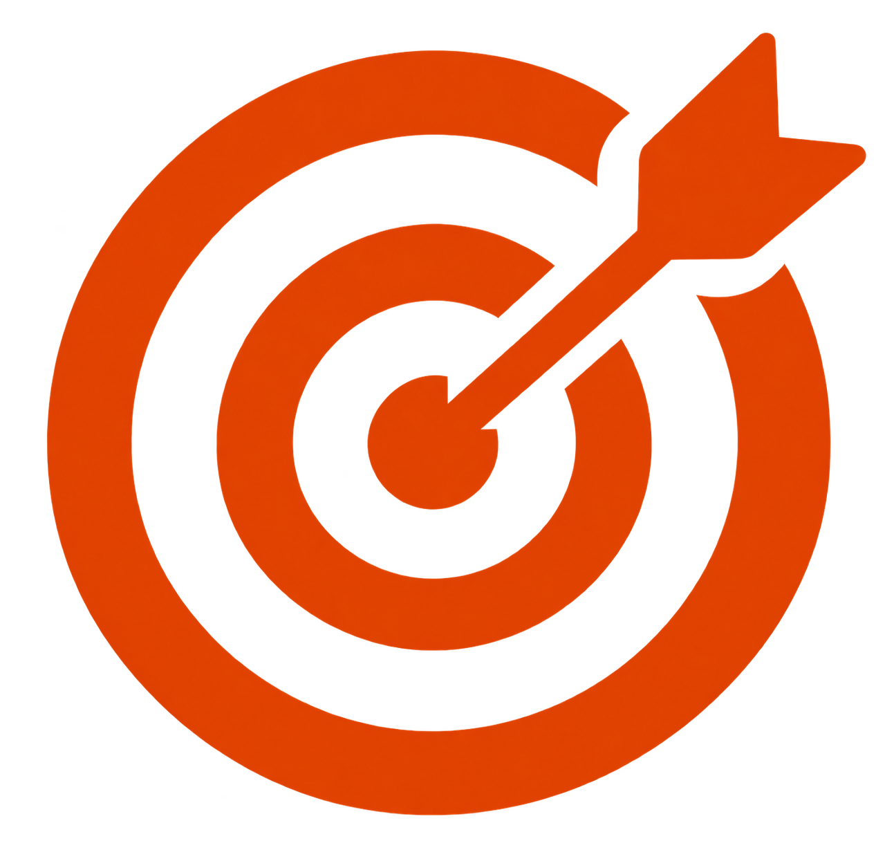 Target with an arrow hitting the bullseye, symbolizing accuracy or goal achievement.