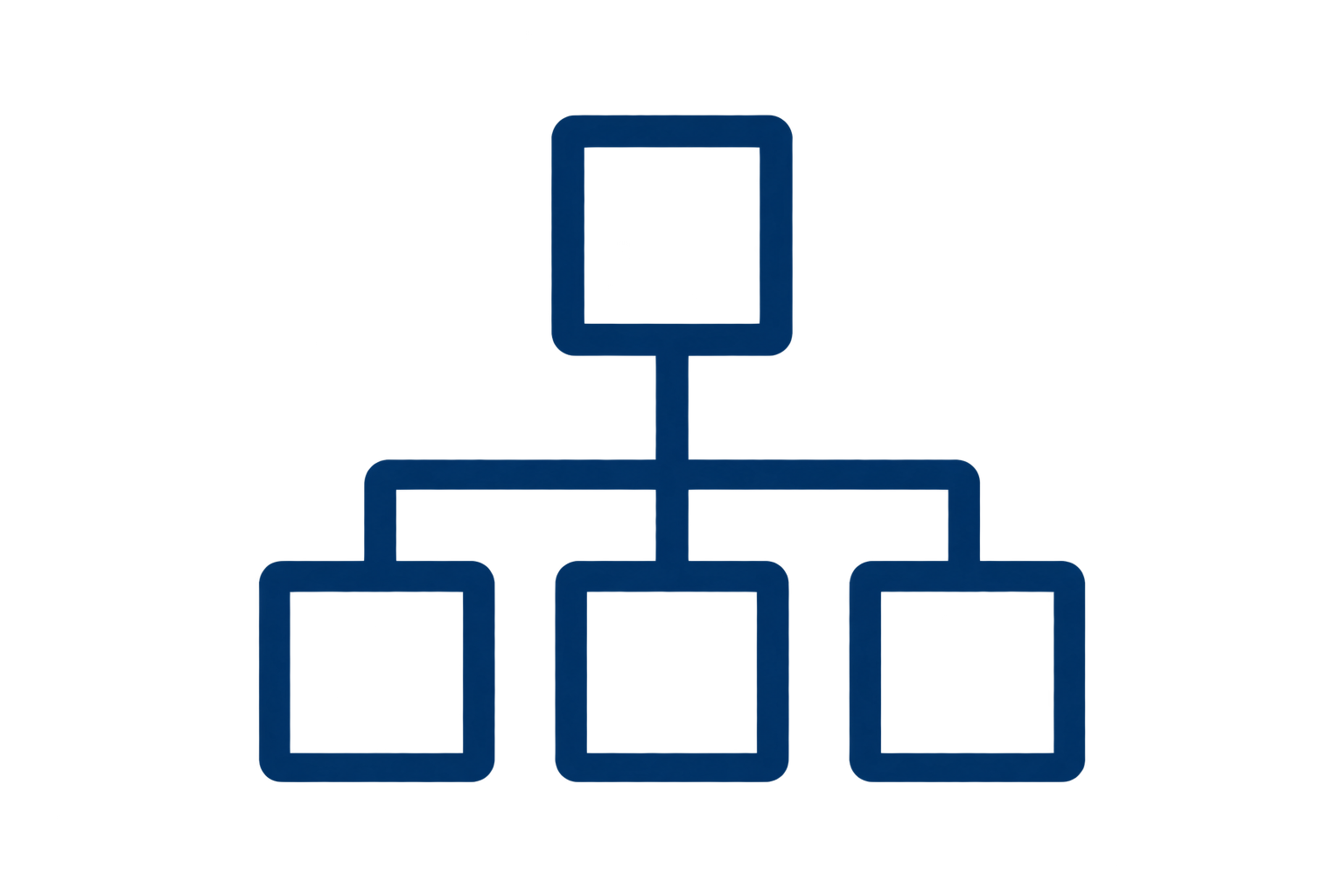 Digital illustration of interconnected dark blue blocks resembling a network or blockchain concept.