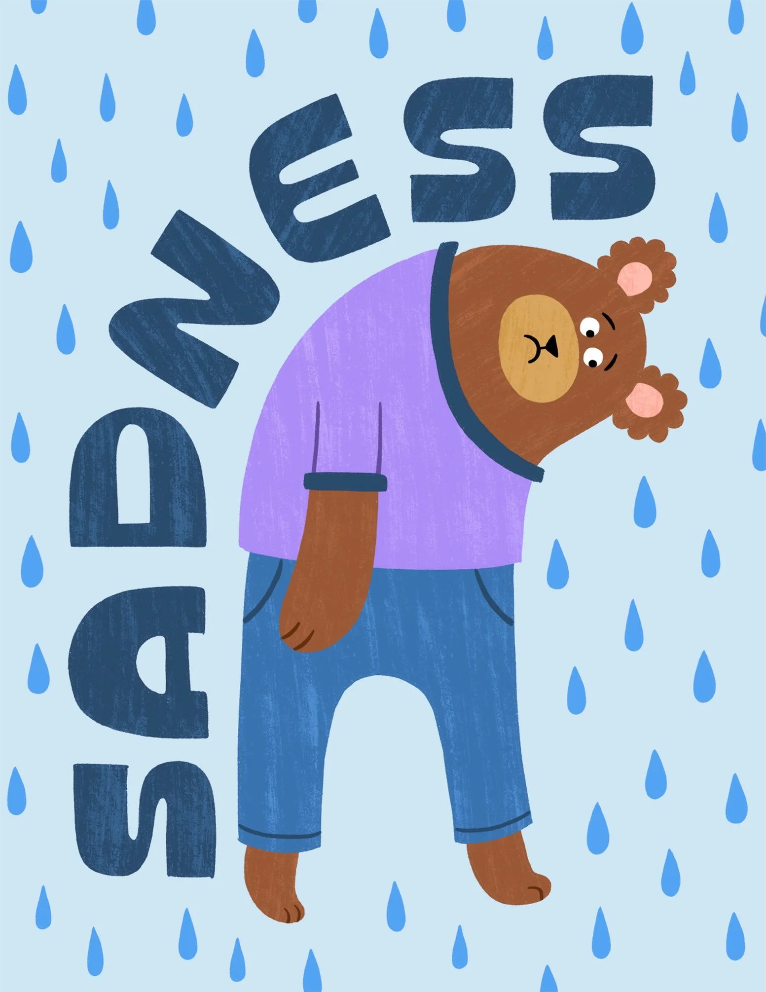 &ldquo;Sadness&rdquo; illustration for @creativebugforlibraries @creativebug mental health awareness deck!
.
#mentalhealthawareness #sadness #sadnessillustration #customlettering #editorial