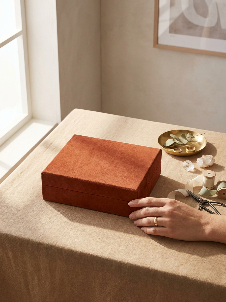 Suede Keepsake Box