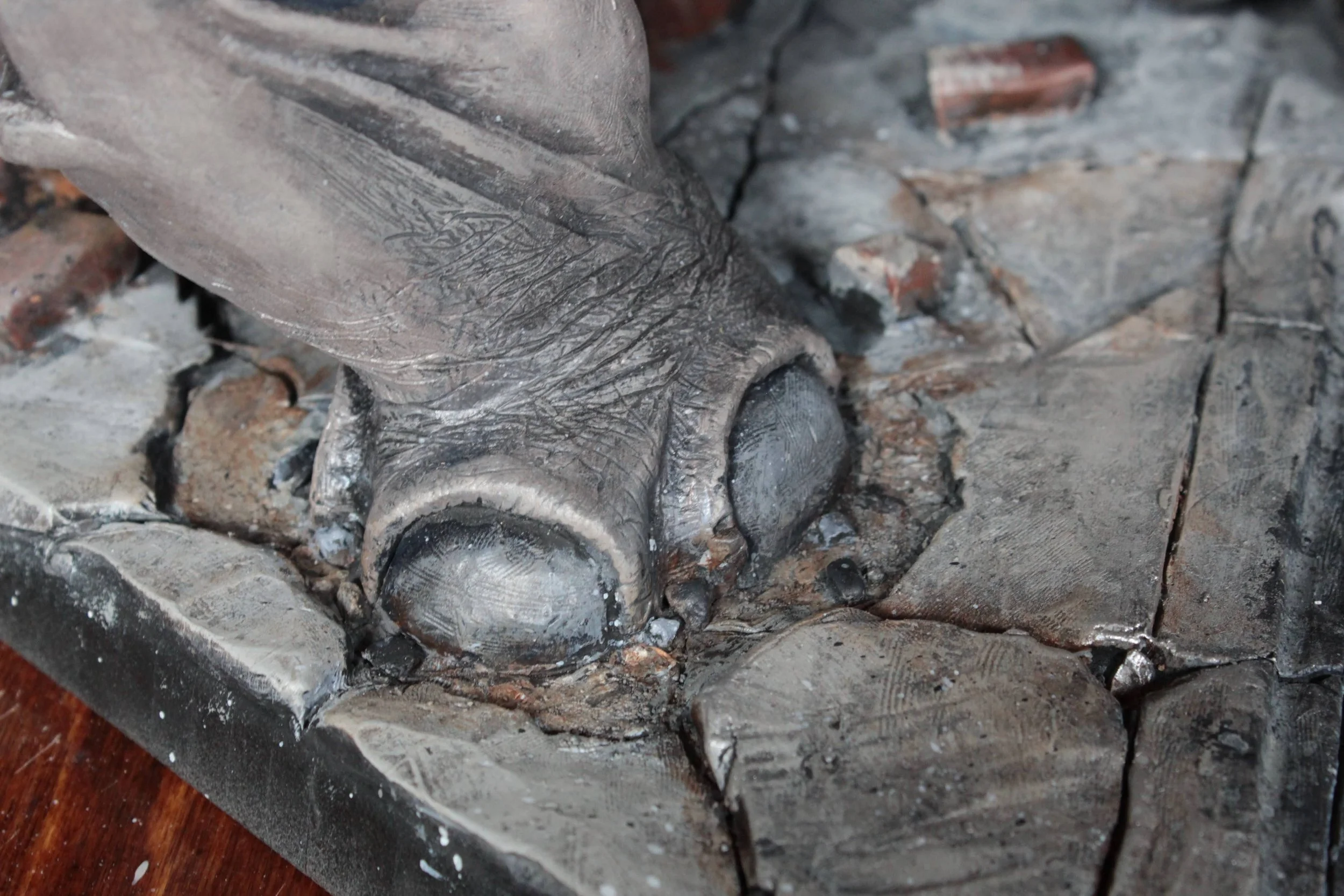 The Rhino - 15" Sculpey - Close up foot