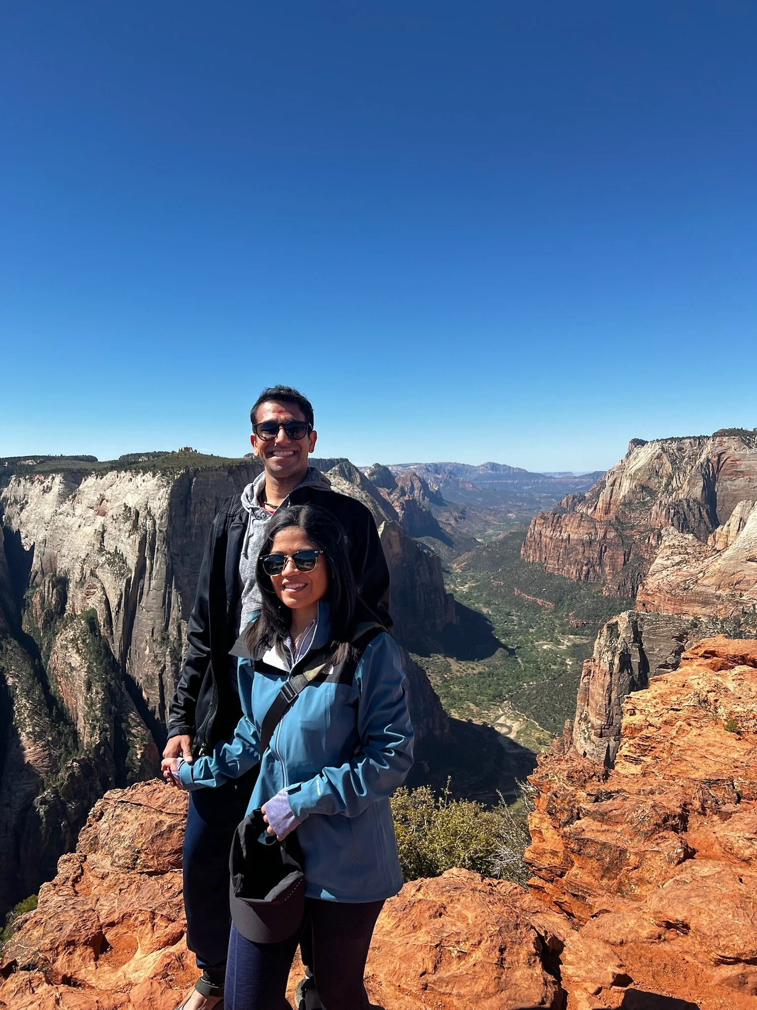 Nishi and her husband in Zion National Park.
