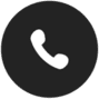 Icon of a white phone receiver on a black circular background