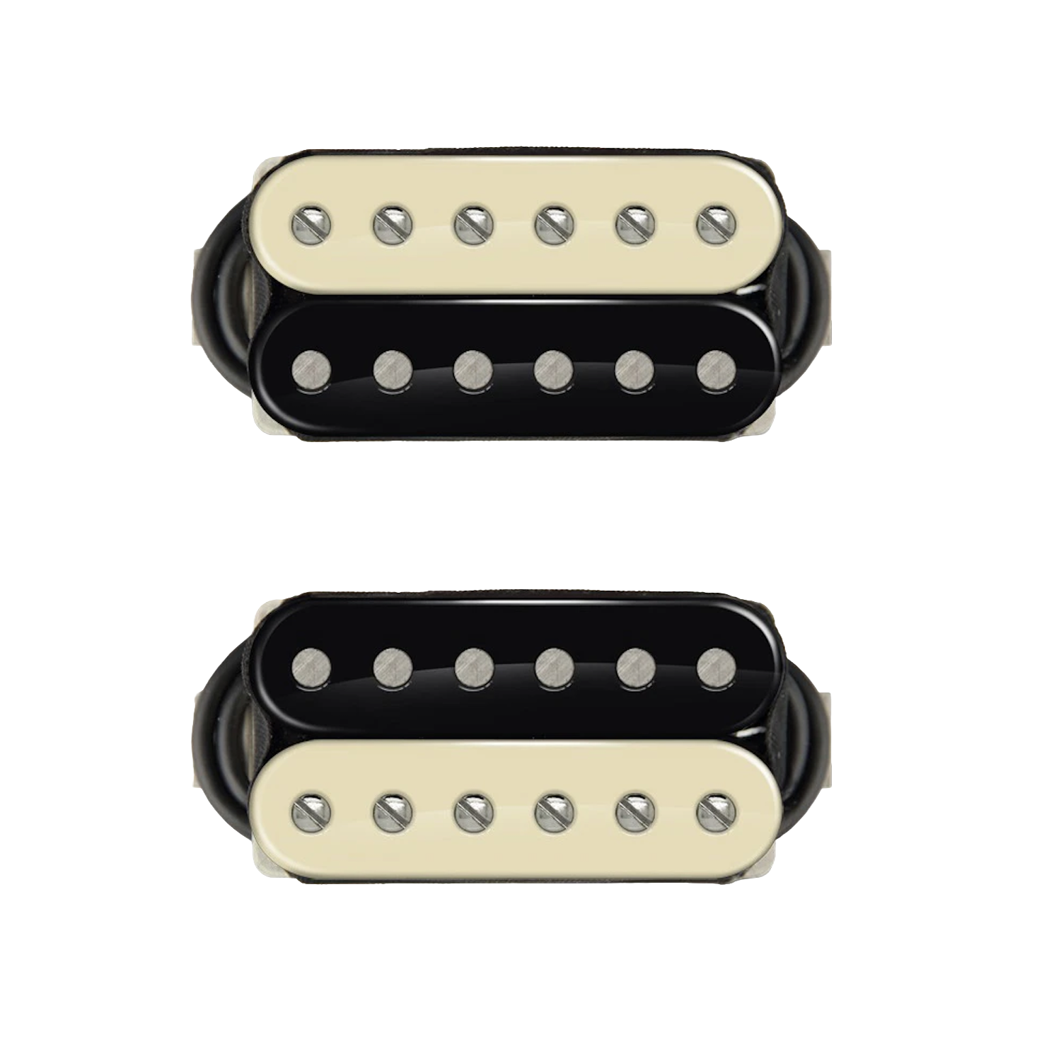 Bare Knuckle REBEL YELL Humbuckers SET - Bridge 53mm - Open Zebra - Nickel Screws - 6 Strings