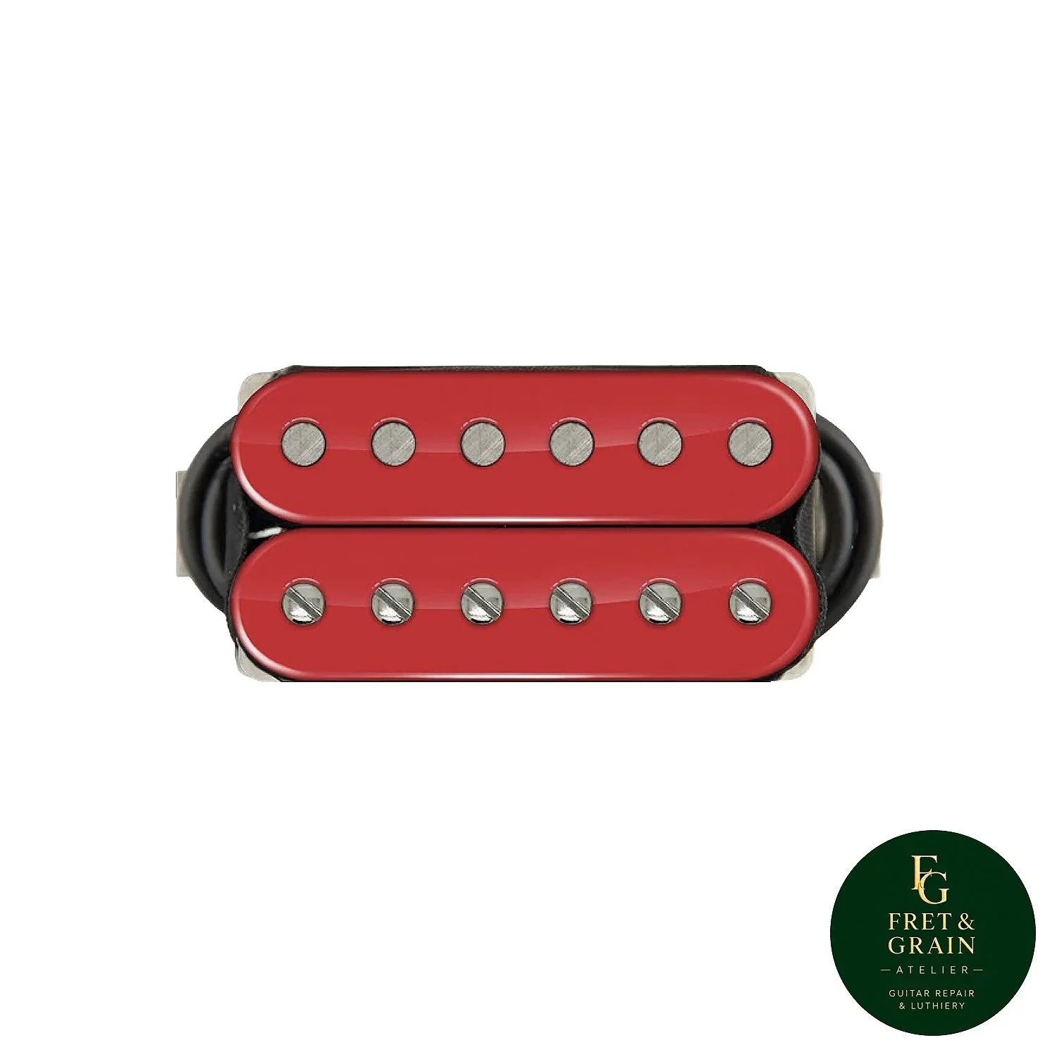 Bare Knuckle ABRAXAS Humbucker Pickup - Bridge - Open Red - Nickel Screws - 6 Strings