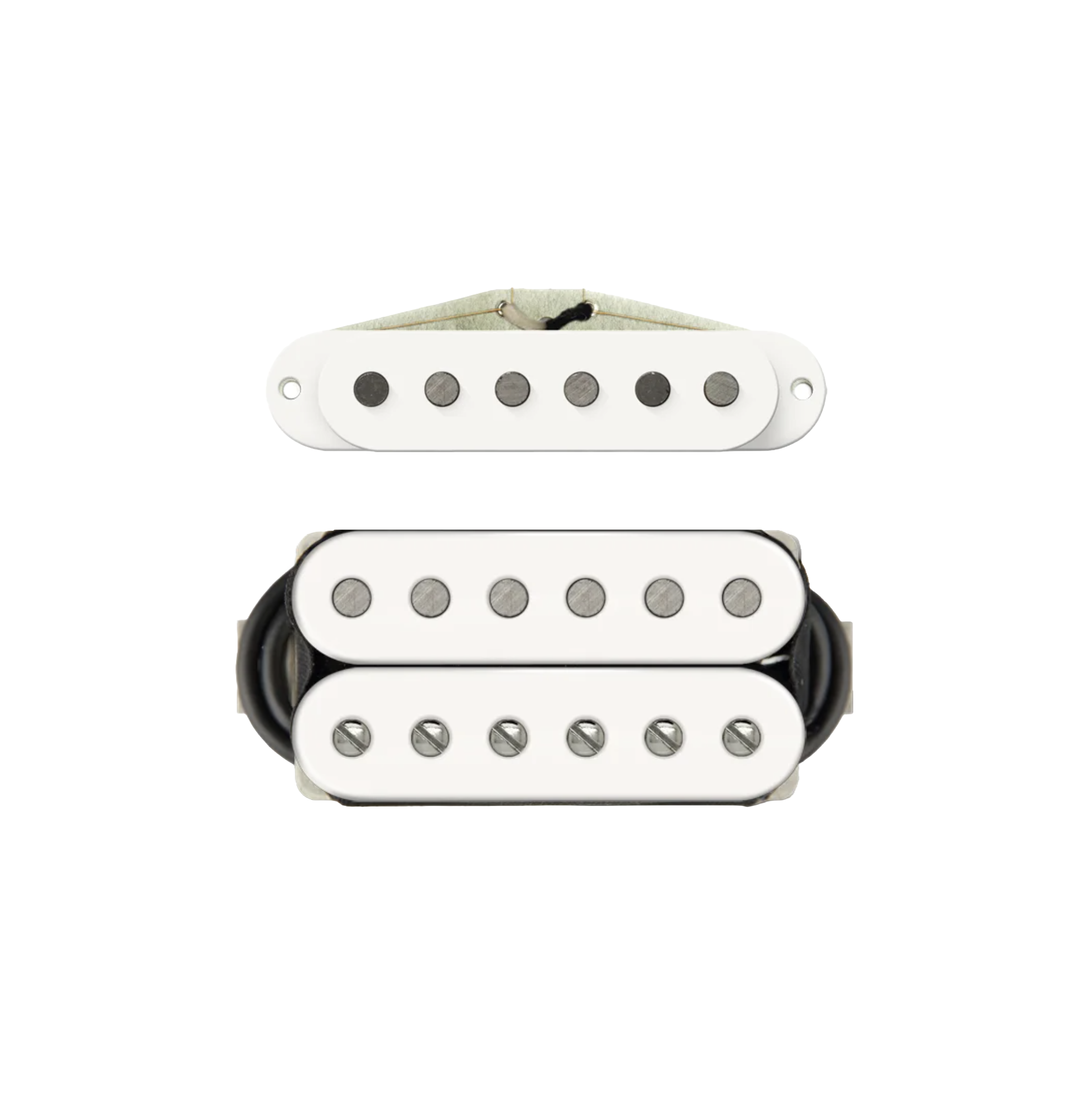 Bare Knuckle THE MULE + THE MOTHER'S MILK - SET - TM 53mm Spacing - White - RWRP - Flat Pole Pieces - 6 Strings