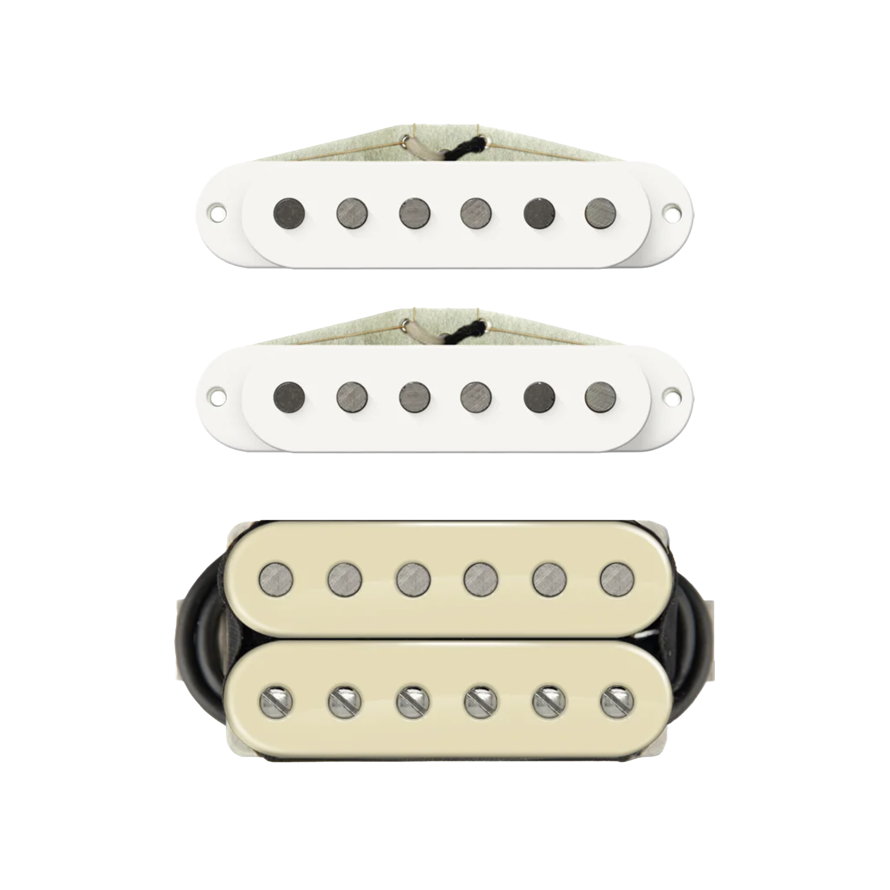 Bare Knuckle TRILOGY SUITE + PAINKILLER - SET - PK 53mm Spacing - White & Cream - RWRP - Flat Pole Pieces - 6 Strings