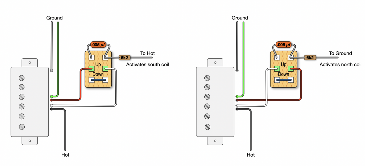 Diagram showing wiring for activating a heating coil with a relay, with connections to a power source, ground, hot wire, and a ground coil controlled by a switch.