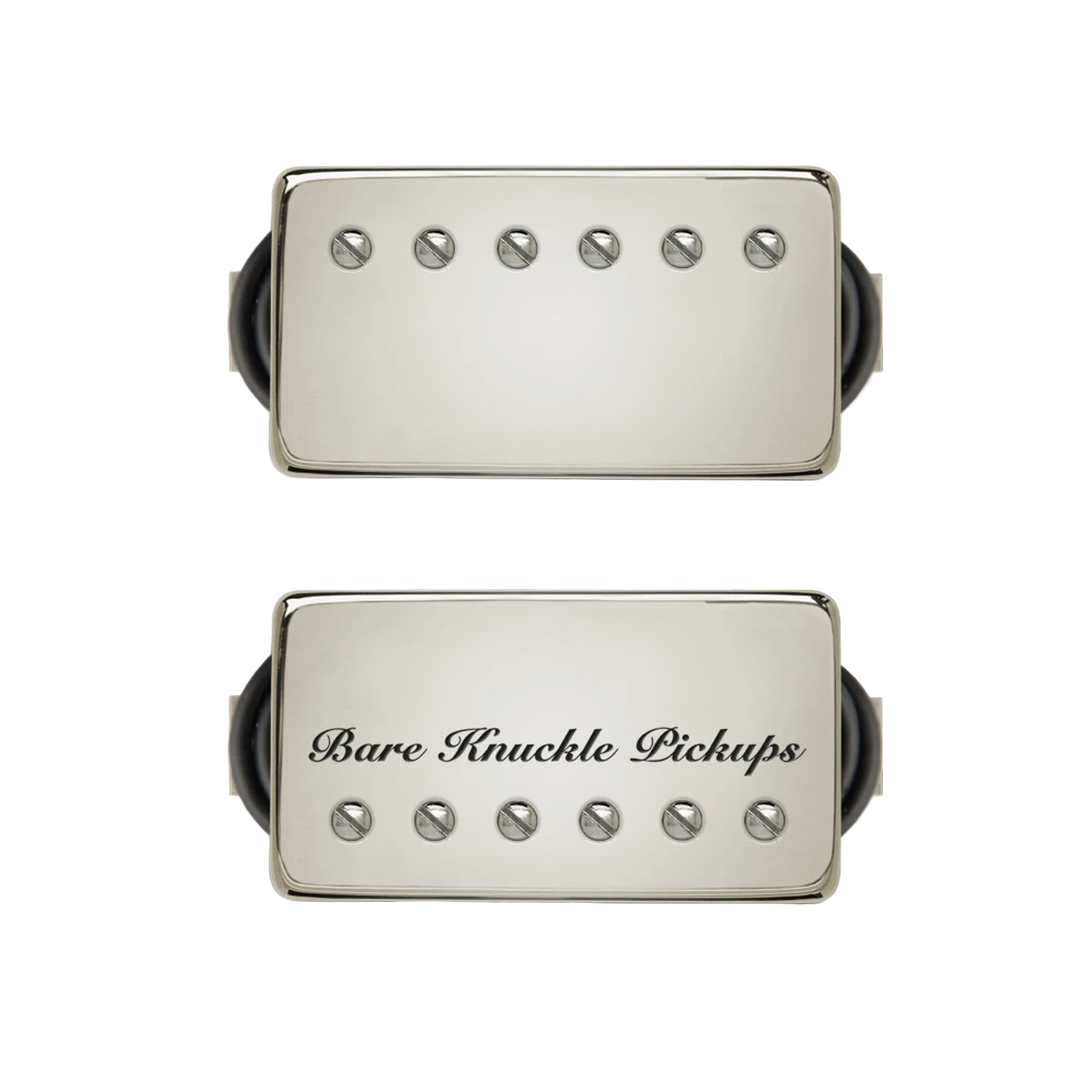 Bare Knuckle HOLYDIVER Humbuckers SET - Alnico Bridge 53mm - Covered Nickel - Nickel Screws - BKP ETCH on Bridge - 6 Strings