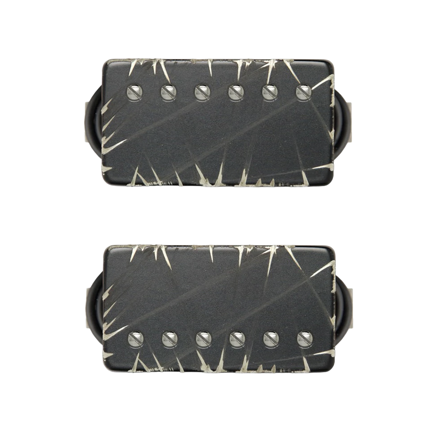 Bare Knuckle REBEL YELL Humbuckers SET - Bridge 53mm - Black Battleworn - Nickel Screws - 6 Strings