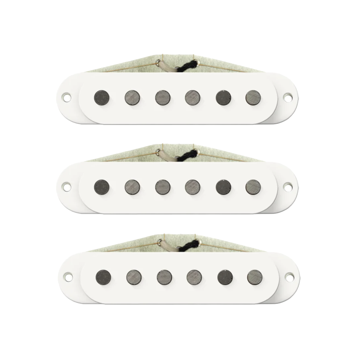 Bare Knuckle SLOW HAND Strat - SET - White - RWRP - 56 Stagger - 6 Strings