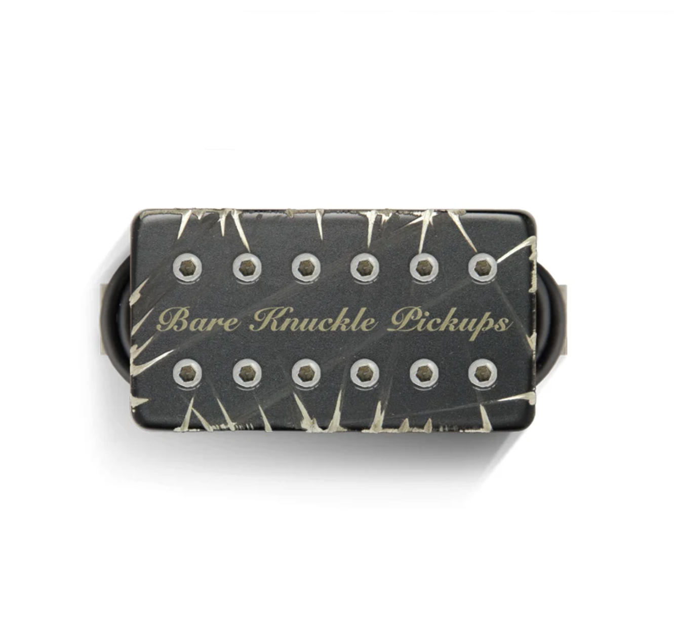 Bare Knuckle WARPIG Humbucker - Ceramic Bridge - 53mm - BLACK BATTLEWORN - Nickel Bolts - BKP ETCH - 6 Strings