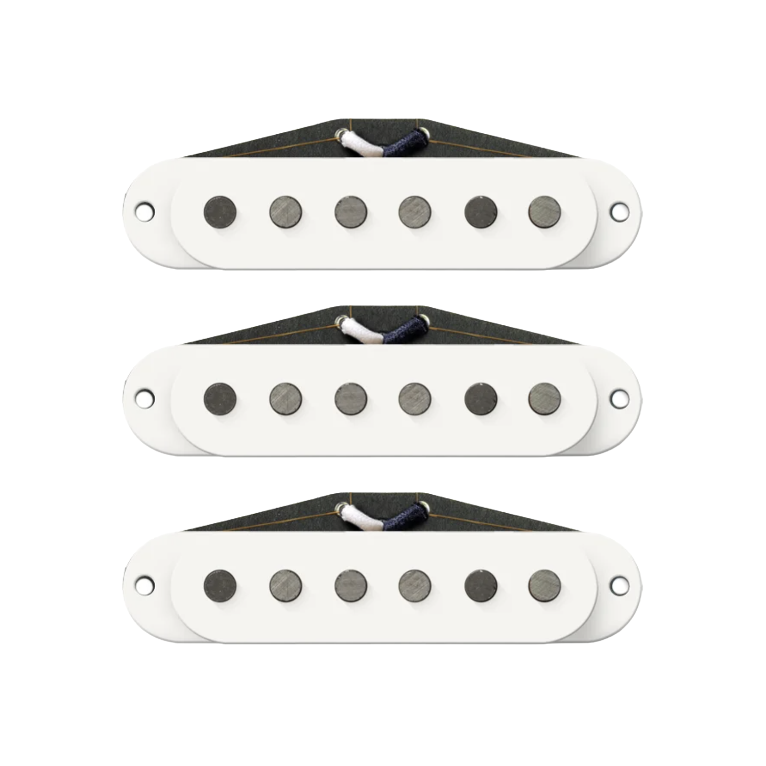 Bare Knuckle APACHE Strat - SET - White - RWRP - 56 Stagger- 6 Strings