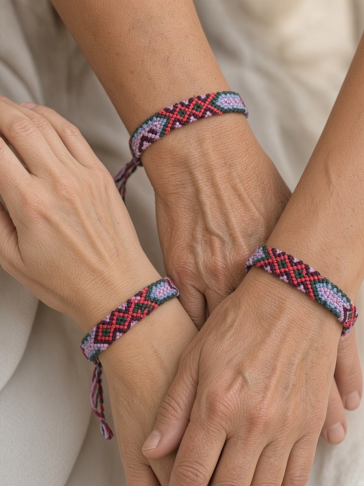 women with Bloom Circle friendship bracelets