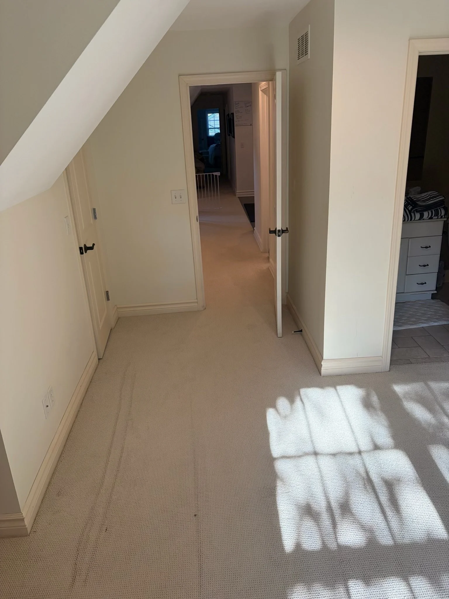 Finished space after furniture removal.