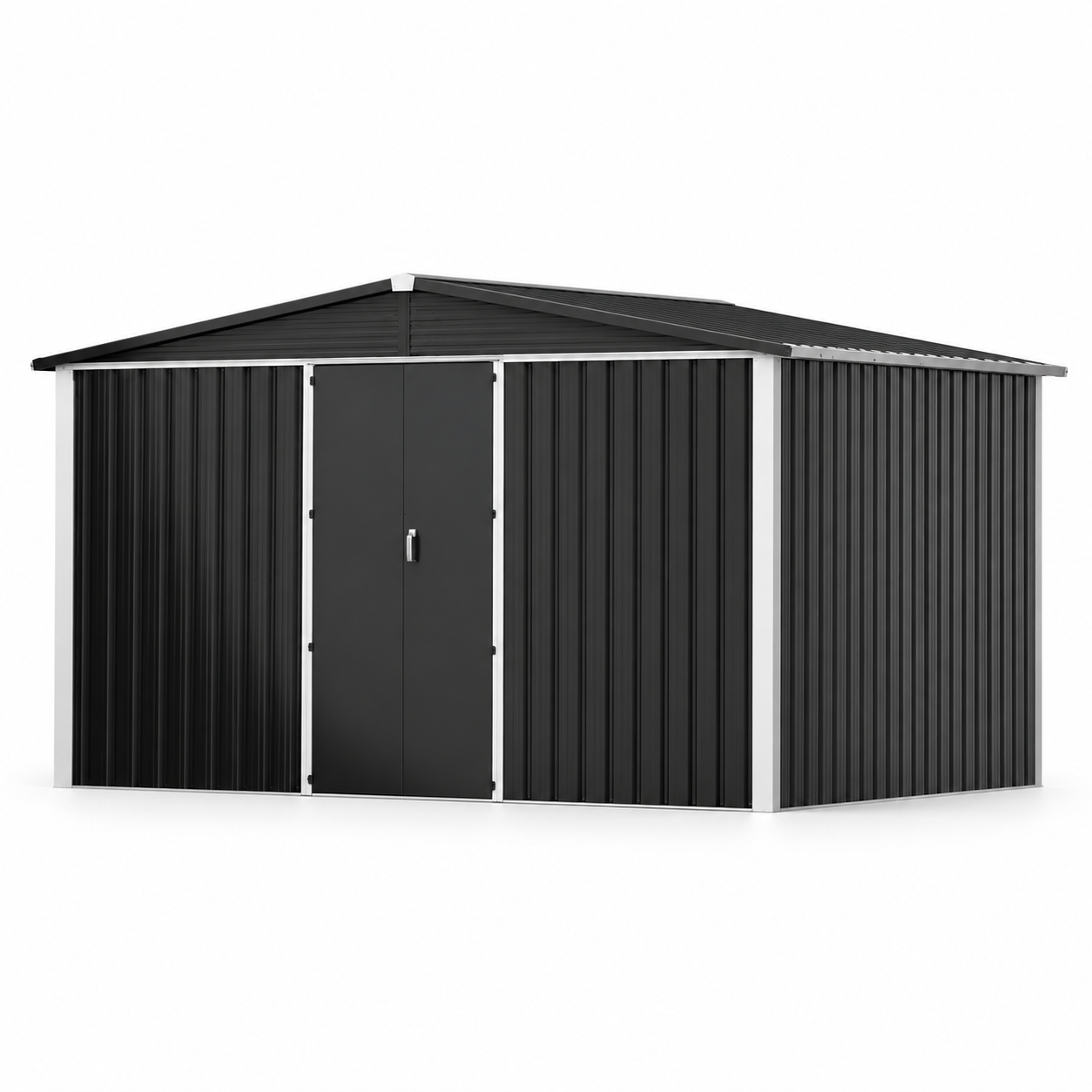 Double-Slope Garden Storage Shed (Swing Doors)