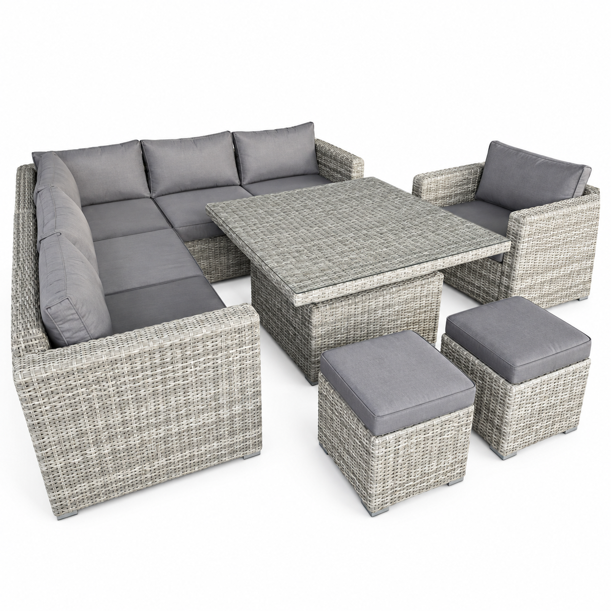 Alum.9pc Dining set