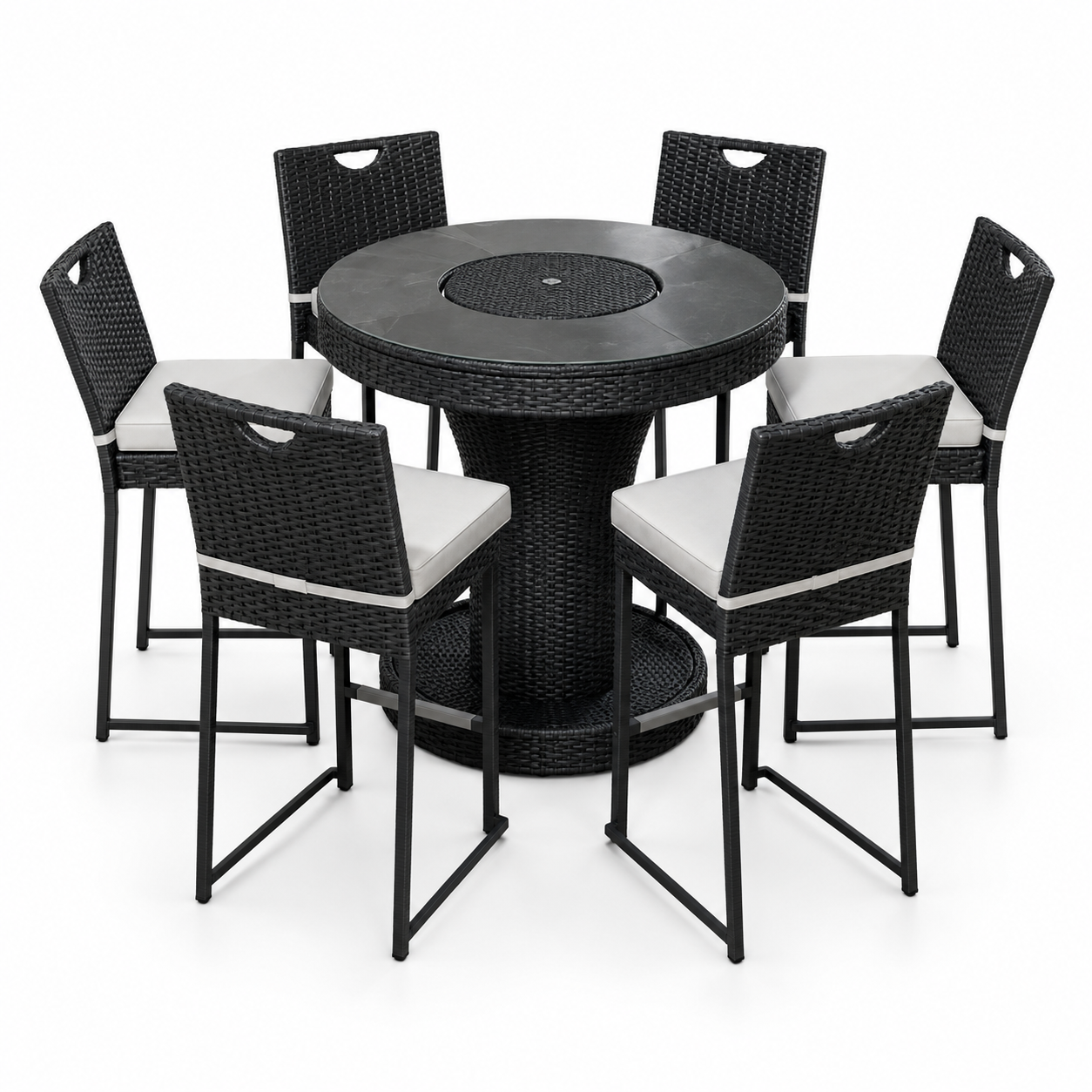 Alum. 7pc Dining set with ice bucket