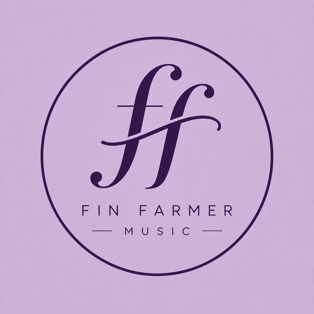 Logo for Fin Farmer Music featuring stylized letters 'ff' inside a circle, with the text 'Fin Farmer Music' below.