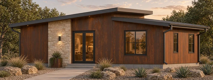 Three-bedroom family home with wood siding