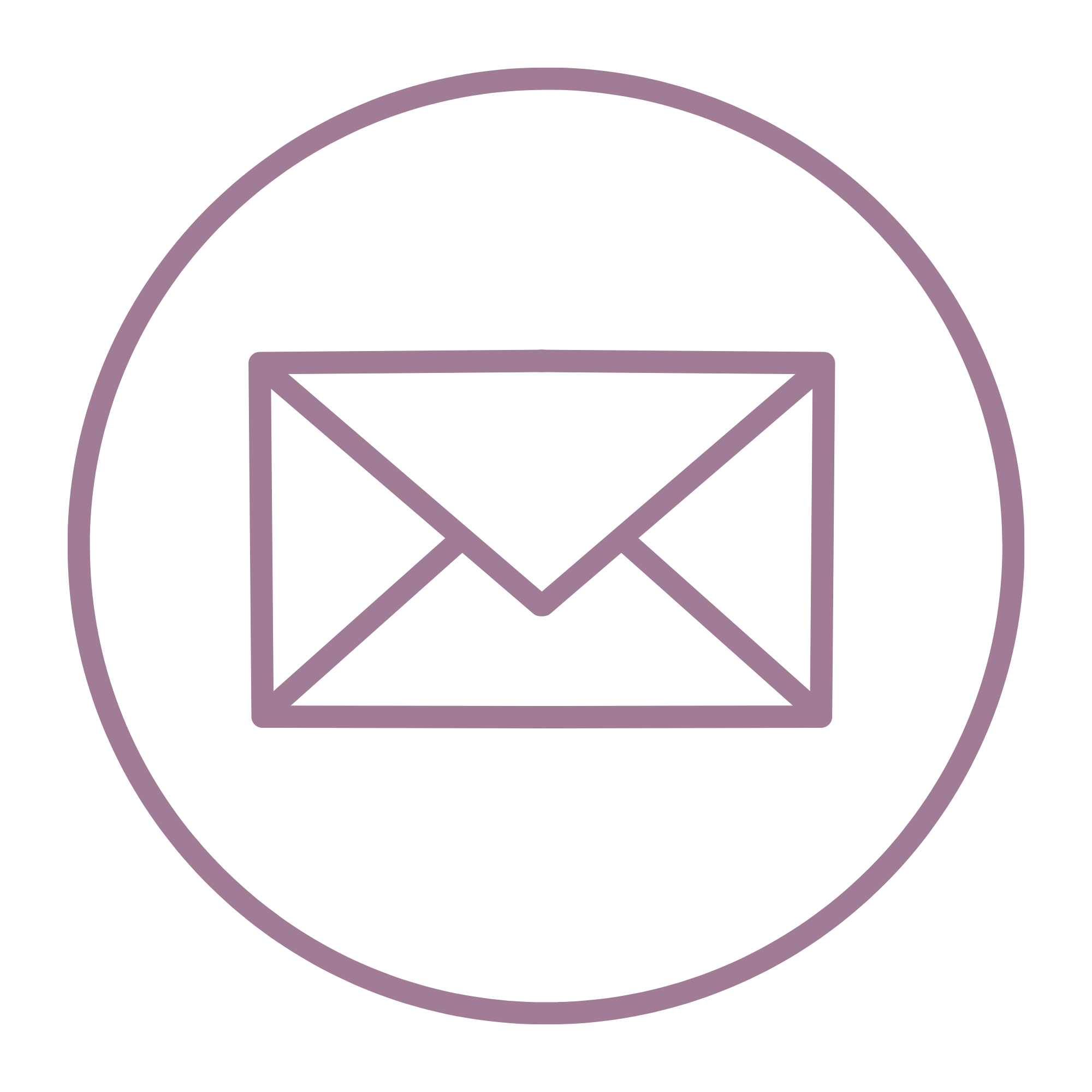 Purple email icon.