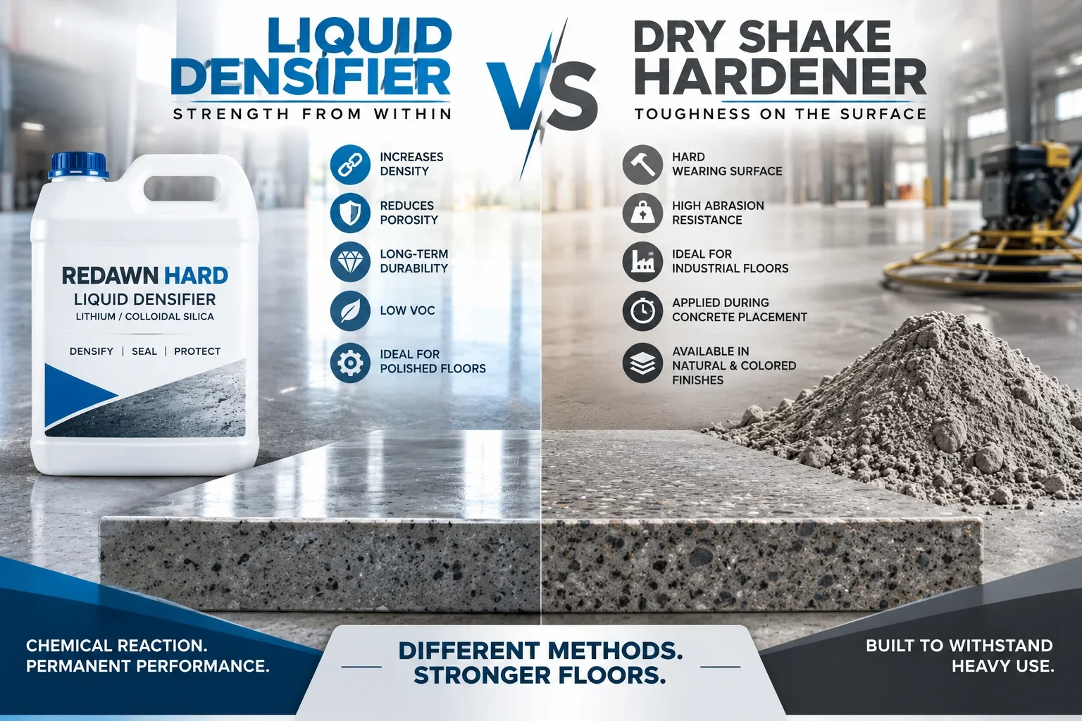 Liquid Colloidal Silica Works better than Dry Shake Hardner ?