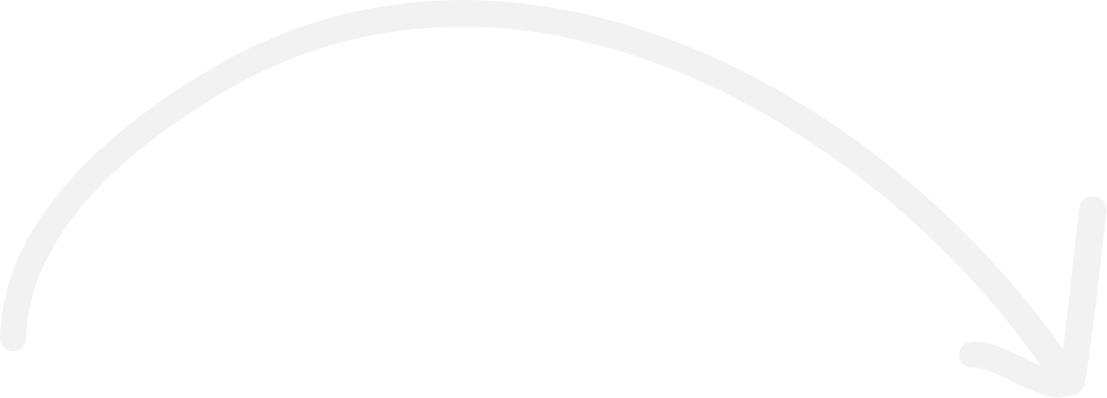 Black background with white curved arrow pointing downward and to the right.