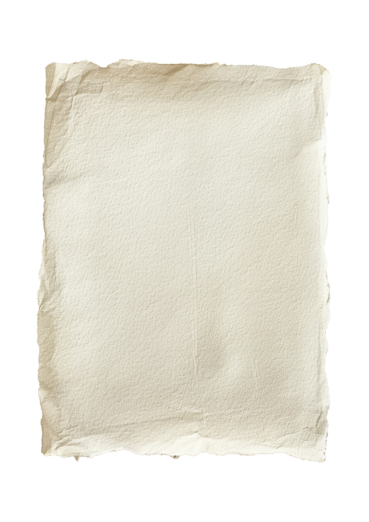 A crumpled piece of beige, textured paper with torn edges.