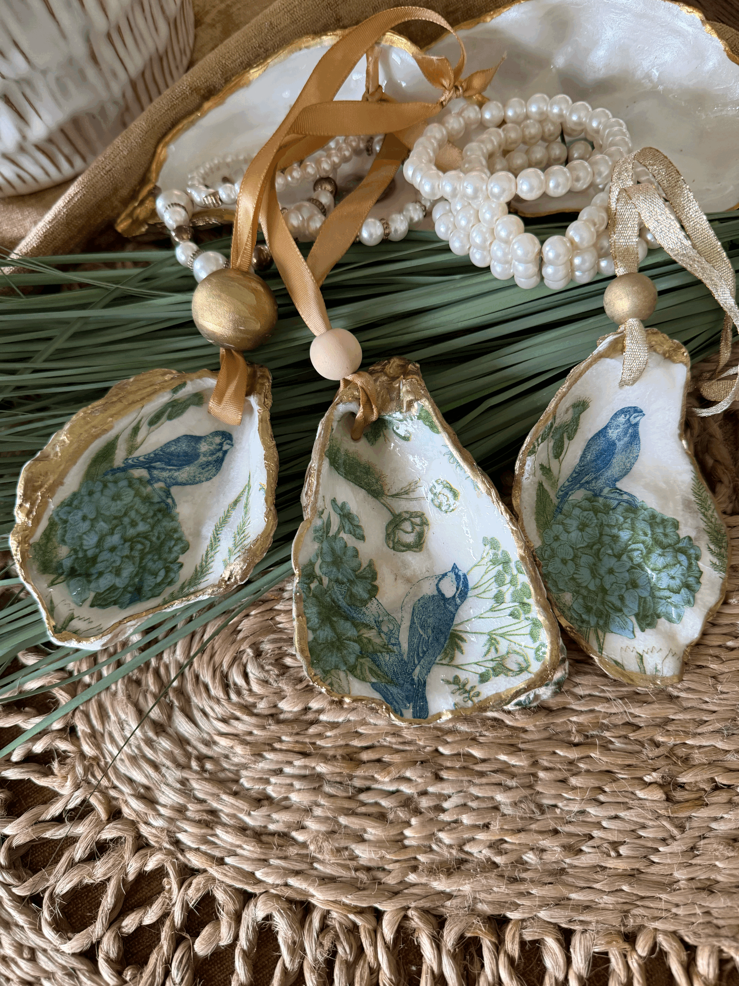 Blue Bird Oyster Ornament
