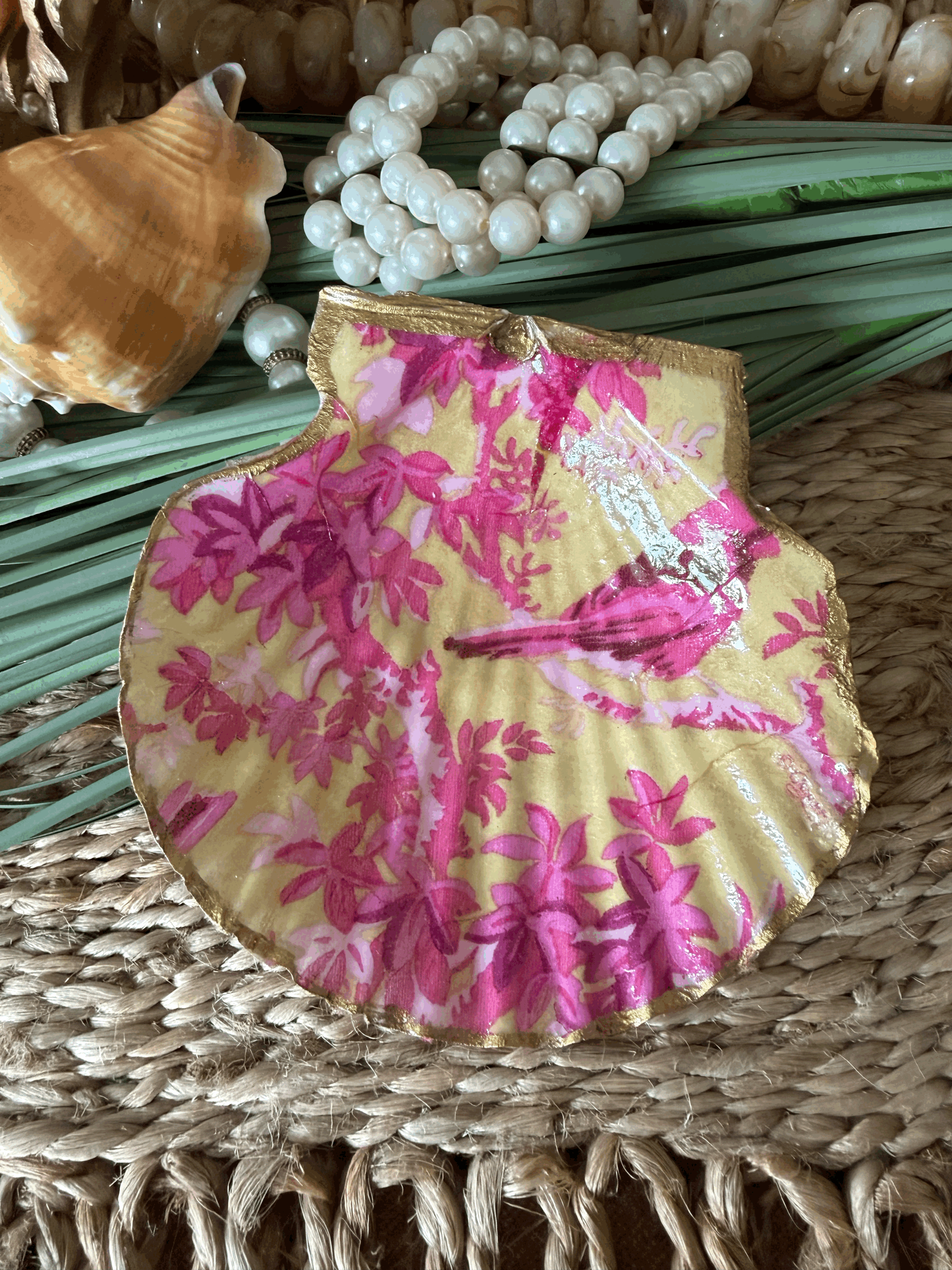 Pink & Yellow Bird Dish