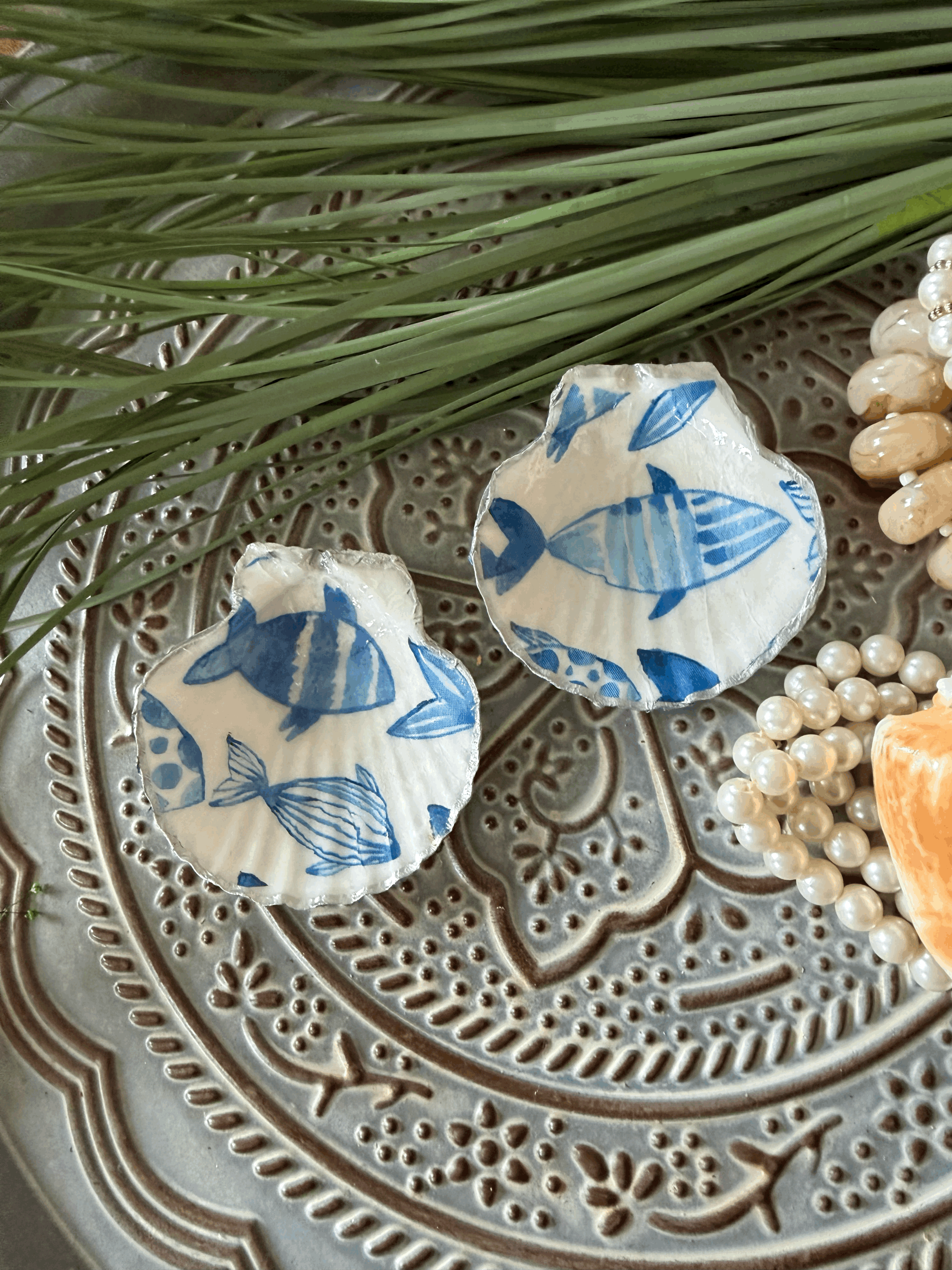 Blue & White Fish Magnet